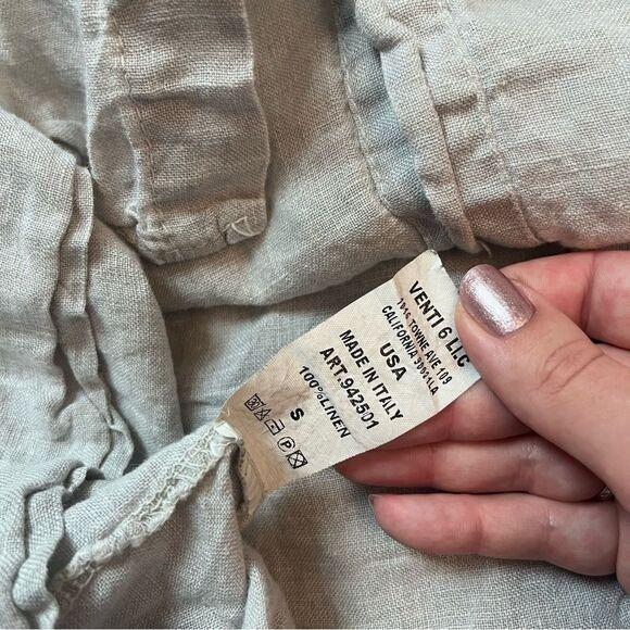 Venti6 Light Gray Linen Button Up Shirt Size S - Picture 5 of 5